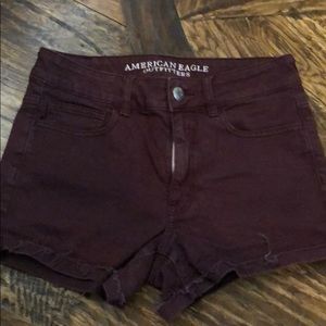 American eagle burgundy Jean shorts